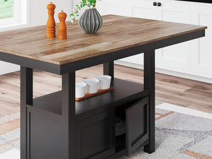 Wildenauer - Brown / Black - Rectangular Dining Room Counter Table