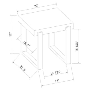 Pala - Rectangular End Table - White High Gloss And Natural