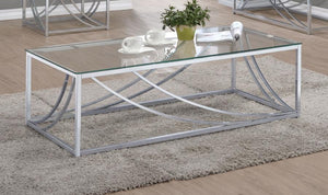 Lille - Rectangular Glass Top Coffee Table - Chrome