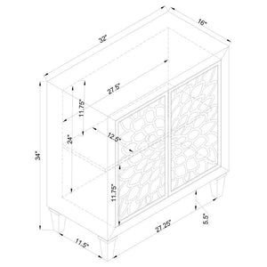 Clarkia - Accent Cabinet With Floral Carved Door - White