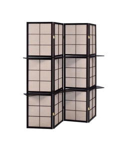 Iggy - 4-Panel Room Divider Folding Shoji Screen - Cappuccino