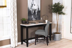 Toby - Rectangular Marble Top Counter Height Table - Espresso And White