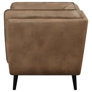 Thatcher - Upholstered Tuxedo Arm Tufted Accent Chair - Brown