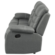 Nova - Upholstered Padded Arm Reclining Sofa - Dark Gray