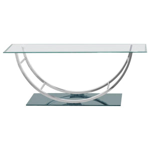 Danville - Rectangular U-Shaped Glass Top Coffee Table - Chrome