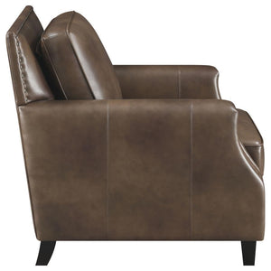 Leaton - Upholstered Recessed Arm Accent Chair - Brown Sugar