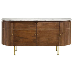 Ortega - 4 Door Marble Top Sideboard Buffet Cabinet - Natural