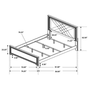 Penelope - Wood LED Panel Bed