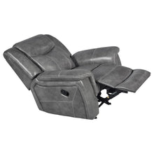 Conrad - Upholstered Padded Arm Glider Recliner - Gray