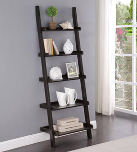 Colella - 5-Shelf Ladder Bookshelf - Cappuccino