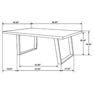 Misty - Solid Wood Dining Table - Gray Sheesham