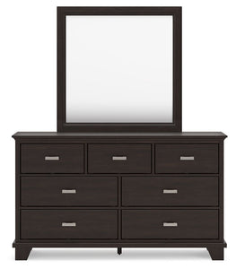 Covetown - Dark Brown - Dresser And Mirror