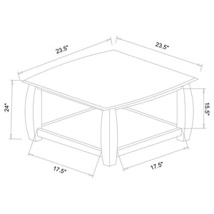 Dixon - 1-Shelf Square Wood End Table Espresso - Cappuccino