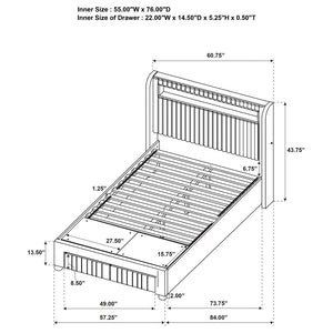 Madison - Upholstered LED Storage Platform Bed