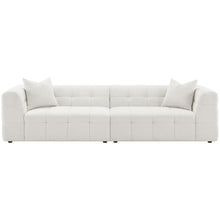 Everly - Boucle Upholstered Extra Long Sofa - White