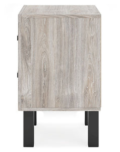 Vessalli - Black / Gray - Two Drawer Nightstand