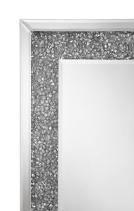 Valerie - Acrylic Crystal Floor Mirror - Silver