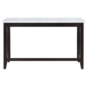 Toby - Rectangular Marble Top Counter Height Table - Espresso And White