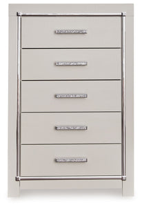 Zyniden - Silver - Five Drawer Chest