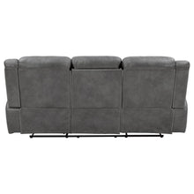 Conrad - Upholstered Padded Arm Motion Sofa - Gray