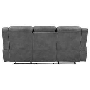 Conrad - Upholstered Padded Arm Motion Sofa - Gray