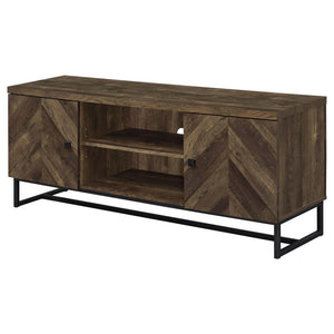 Myles - 2 Door Engineered Wood TV Stand - Rustic Oak