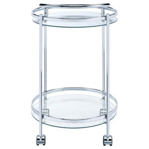 Chrissy - Round Glass Shelf Metal Bar Cart