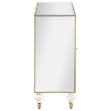 Astilbe - 2-Door Mirrored Accent Cabinet - Silver And Champagne