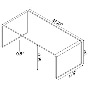 Ripley - Rectangular Tempered Bent Glass Coffee Table - Clear