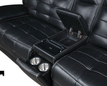 Hewitt - Leather Upholstered Power Reclining Sectional - Black