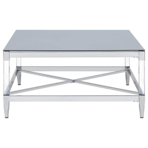 Lindley - Square Tempered Mirror Acrylic Coffee Table - Chrome