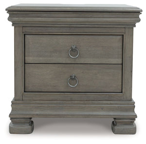 Lexorne - Gray - Three Drawer Night Stand