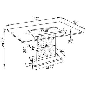 Marilyn - Rectangular Glass Top Dining Table - Silver