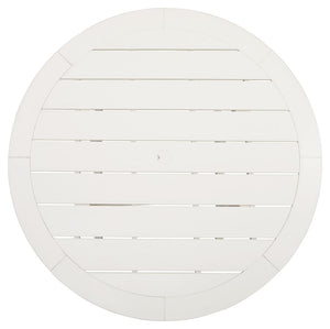 Crescent Luxe - White - Round Dining Table w/Umb OPT