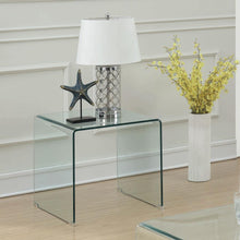 Ripley - Squared Tempered Bent Glass Side End Table - Clear