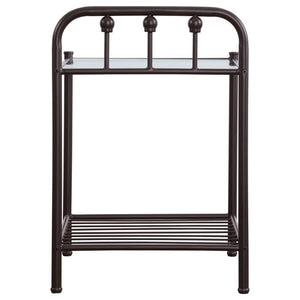 Livingston - Metal 1-Shelf Nightstand - Dark Bronze