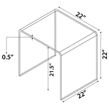 Ripley - Squared Tempered Bent Glass Side End Table - Clear