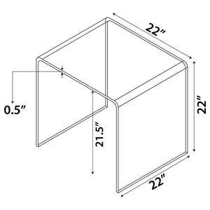 Ripley - Squared Tempered Bent Glass Side End Table - Clear