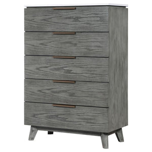 Nathan - 5-Drawer Bedroom Chest - Gray