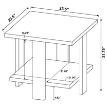 Dawn - Square Engineered Wood End Table With Shelf - Mango