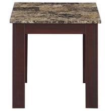 Rhodes - 3 Piece Faux Marble Top Coffee Table Set - Brown