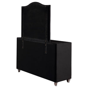 Deanna - 7-Drawer Upholstered Dresser With Mirror