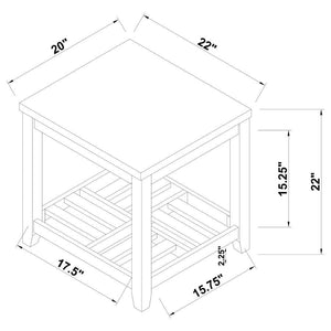 Cliffview - 1-Shelf Square Wood Side End Table - Gray