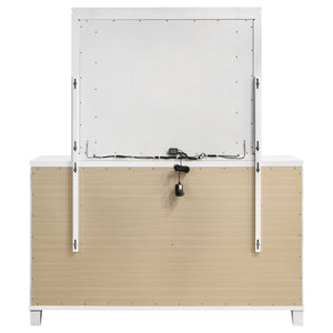 Marmore - 9-Drawer Dresser And LED Mirror - White