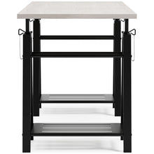 Bayflynn - White / Black - Adjustable Height Desk
