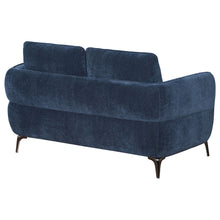 Lively - Chenille Upholstered Modern Track Arm Loveseat - Blue