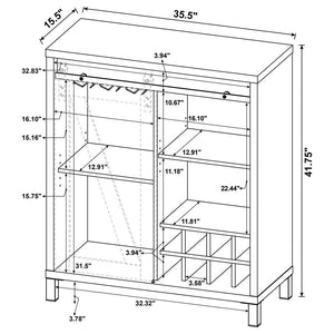 Arlington - Sliding Door Home Bar Wine Cabinet - Rustic Oak
