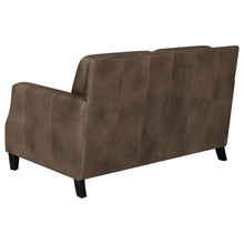 Leaton - Upholstered Recessed Arm Loveseat - Brown Sugar