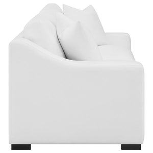 Ashlyn - Upholstered Sloped Arm Sofa - White