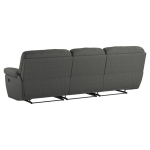 Alberta - 3 Seat Reclining Sofa - Charcoal Gray